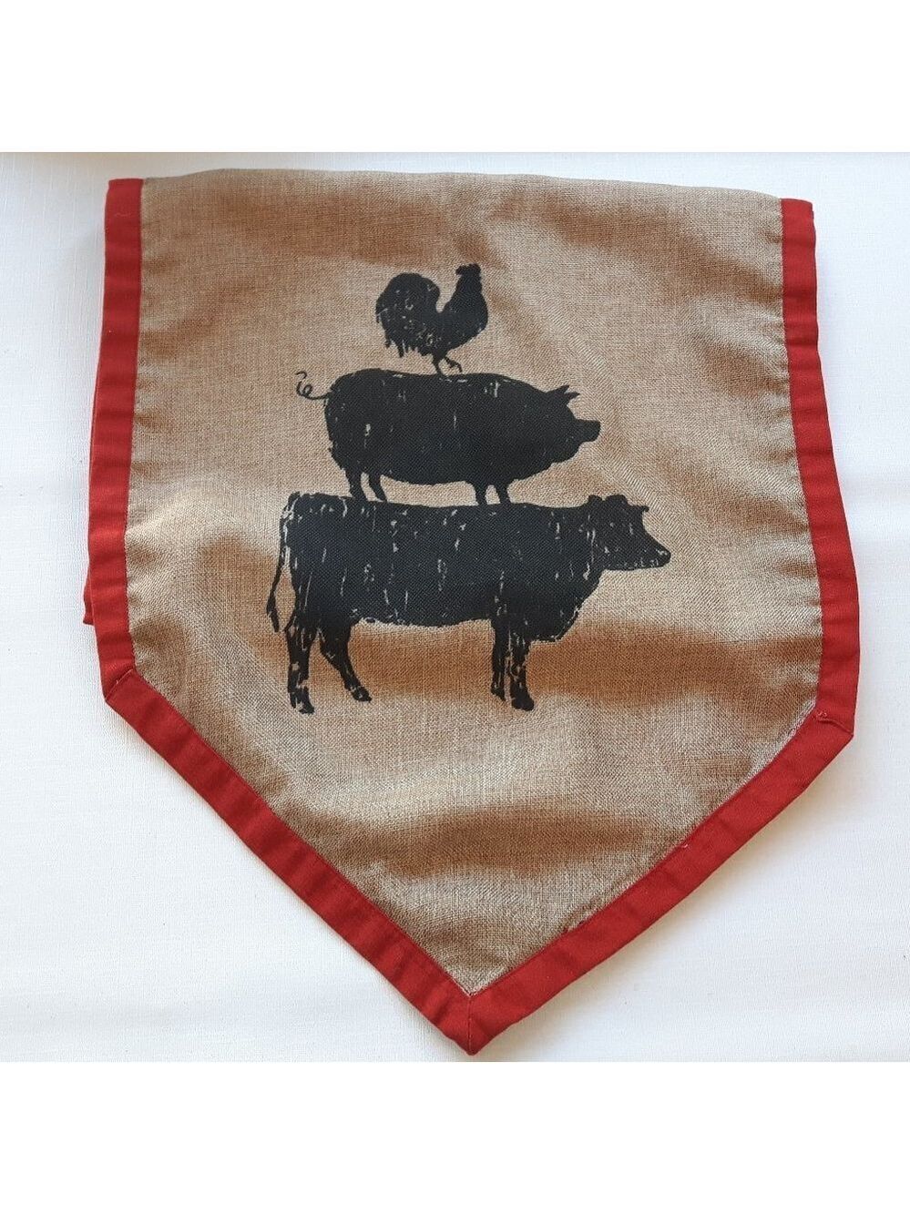 Butcher Country Burlap Table Runner BBQ Grill Country Chic Country Cotta…